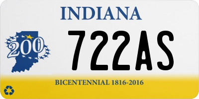 IN license plate 722AS