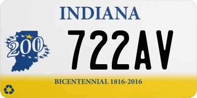 IN license plate 722AV