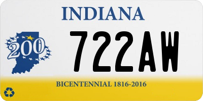 IN license plate 722AW