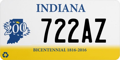 IN license plate 722AZ