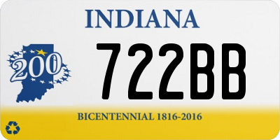 IN license plate 722BB