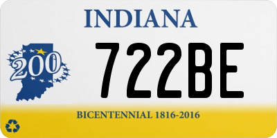 IN license plate 722BE