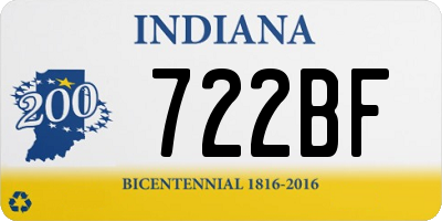 IN license plate 722BF