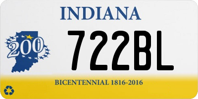 IN license plate 722BL