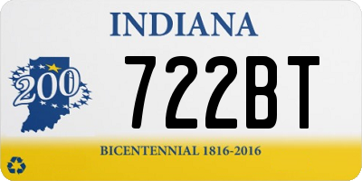 IN license plate 722BT