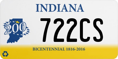 IN license plate 722CS