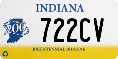 IN license plate 722CV