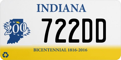 IN license plate 722DD