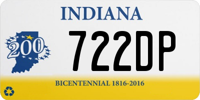 IN license plate 722DP
