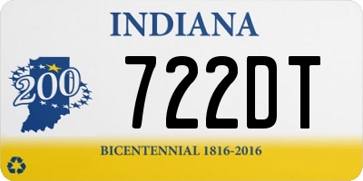 IN license plate 722DT