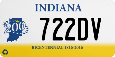 IN license plate 722DV