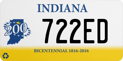 IN license plate 722ED