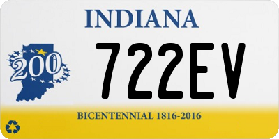 IN license plate 722EV