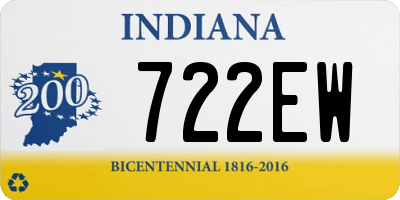 IN license plate 722EW