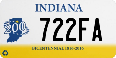 IN license plate 722FA