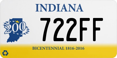 IN license plate 722FF