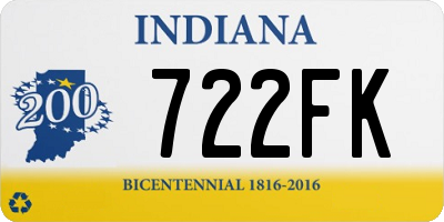 IN license plate 722FK