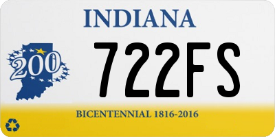 IN license plate 722FS