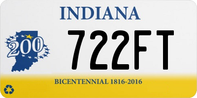 IN license plate 722FT