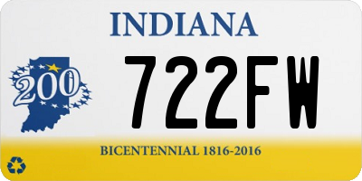 IN license plate 722FW