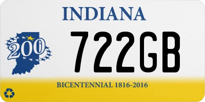 IN license plate 722GB