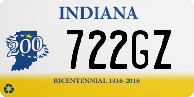 IN license plate 722GZ