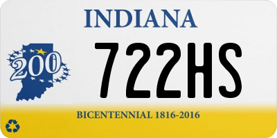 IN license plate 722HS