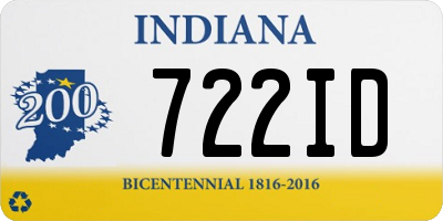 IN license plate 722ID