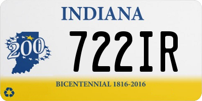 IN license plate 722IR