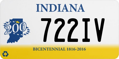 IN license plate 722IV