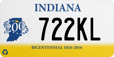 IN license plate 722KL