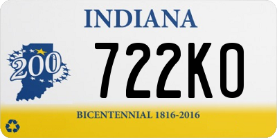 IN license plate 722KO