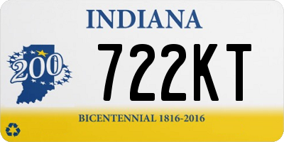 IN license plate 722KT