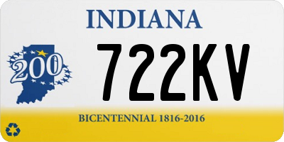 IN license plate 722KV