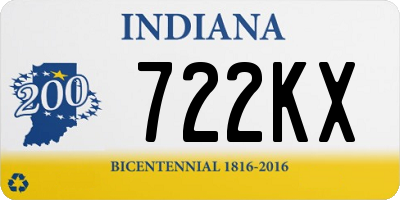 IN license plate 722KX