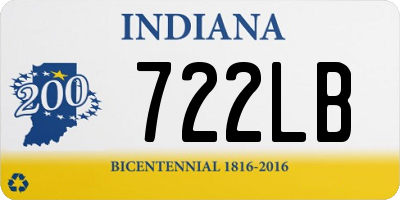 IN license plate 722LB