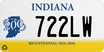 IN license plate 722LW