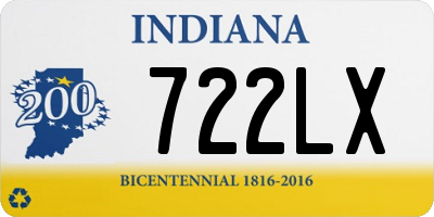 IN license plate 722LX