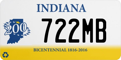 IN license plate 722MB