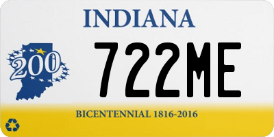 IN license plate 722ME