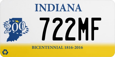 IN license plate 722MF