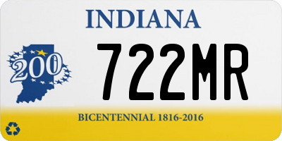 IN license plate 722MR