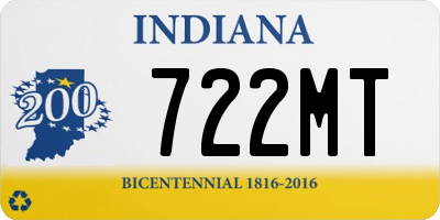 IN license plate 722MT