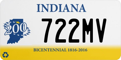 IN license plate 722MV