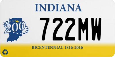 IN license plate 722MW