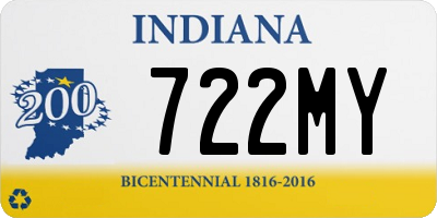 IN license plate 722MY