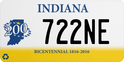 IN license plate 722NE