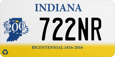 IN license plate 722NR