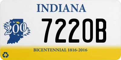 IN license plate 722OB