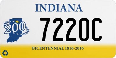 IN license plate 722OC